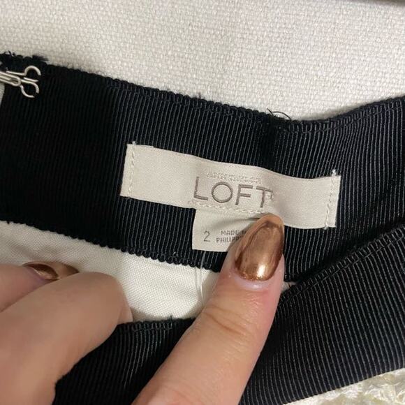 Ann Taylor LOFT White Eyelet Lace A-Line Skirt‎ Ribbon Waist - Size 2 - Picture 5 of 8